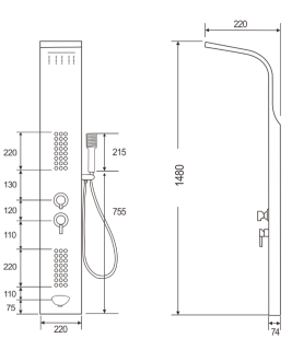 Панель душевая Cerutti SPA CELIA CT10406 розовое золото